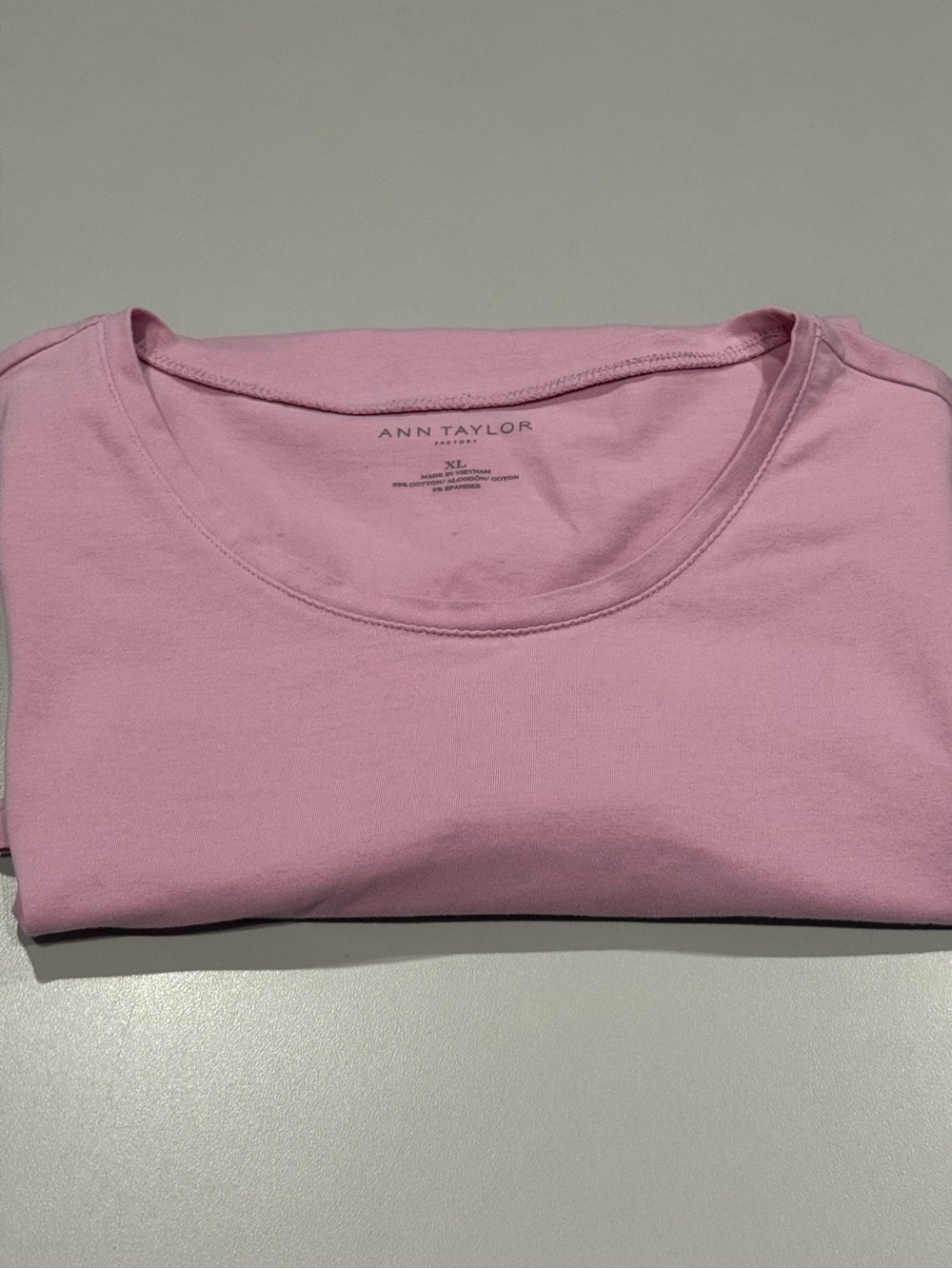 Ann Taylor Womens Short Sleeve Crew Tee - Light Pink Size XL